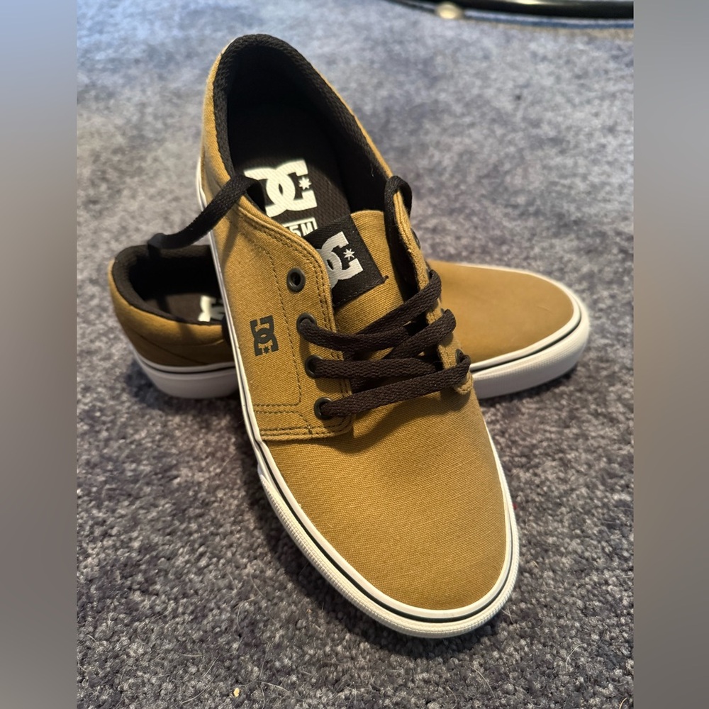 DC Olive Canvas Sneakers with Black Accents